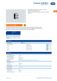 Thumbnail of document Data Sheet - 8510/141 Contactor 4 kW/400 V